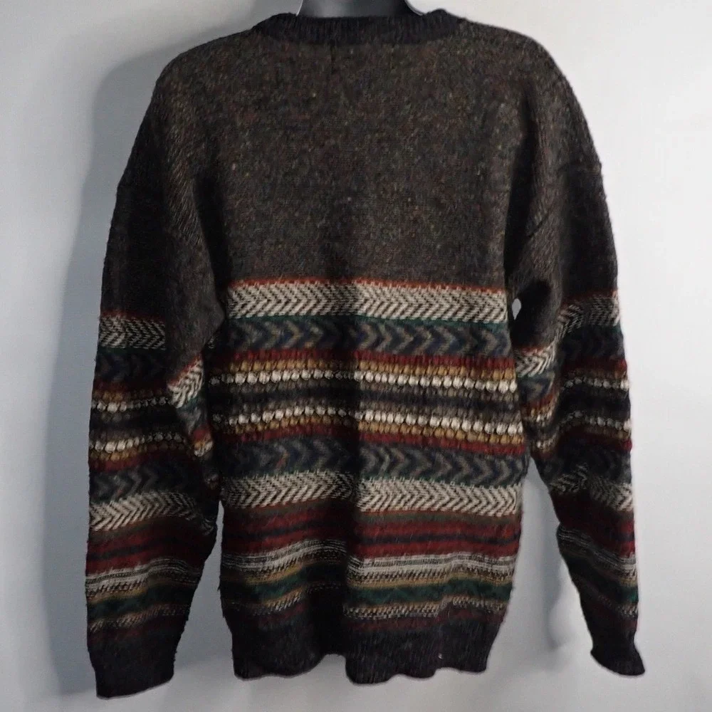 Himalaya Outfitters Mens Vintage Fair Isle Knit Wool Blend Sweater 2XLT